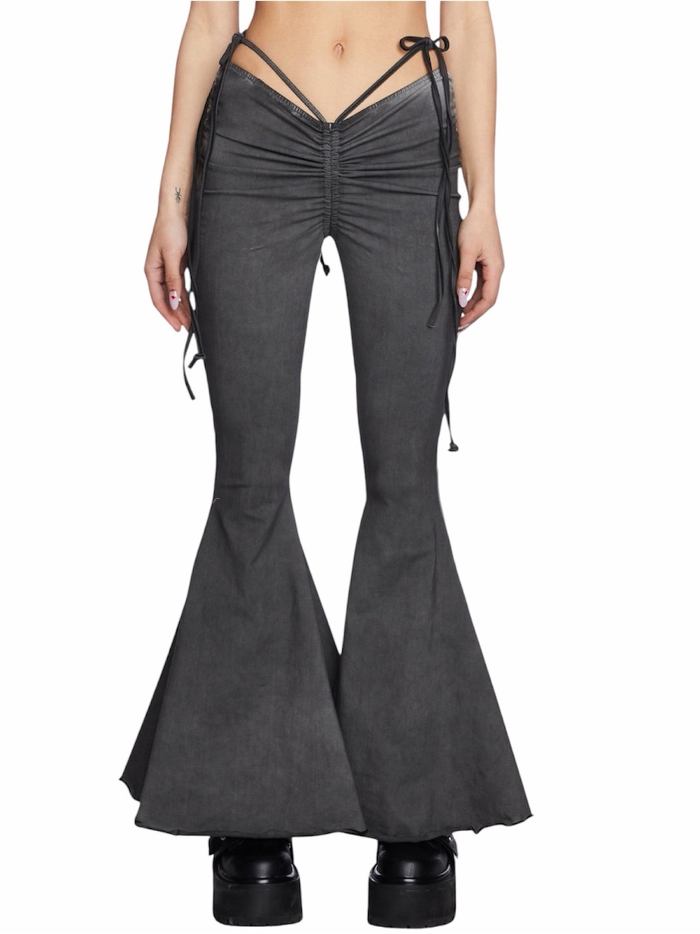 Darker Wavs Reverb V-Cut Washed Bell Bottoms Size Large